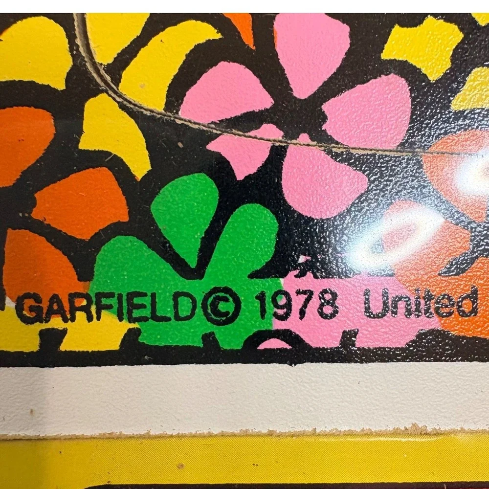 2 VINTAGE Playskool Garfield Woodboard 7 pc Puzzles Hello Flower/Slurp 2-4 Years